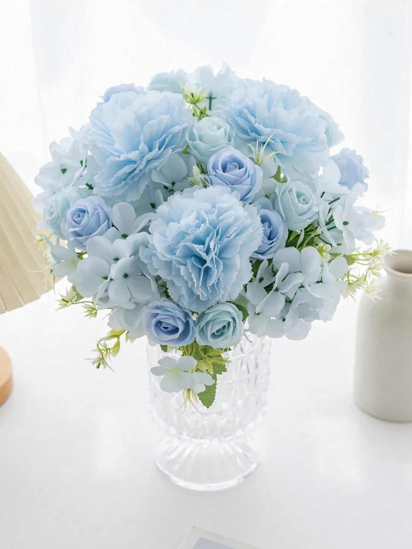 1 Bouquet Artificial Roses w/ Silk Balls Home Decor & Holiday