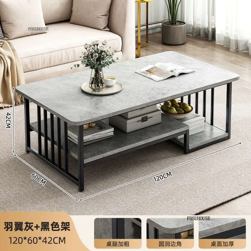Italian Coffee Table Minimalist Square Nordic Tea  Table Living Room Furniture