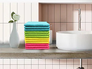 Microfiber Cleaning Cloth 12 Pack Cleaning Towels with 4 Color Assorted 11.5"X11.5"