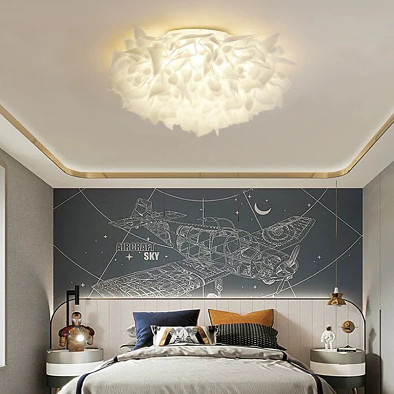 Exquisite Leaves Dimmable LED Ceiling Lights White Remote Control