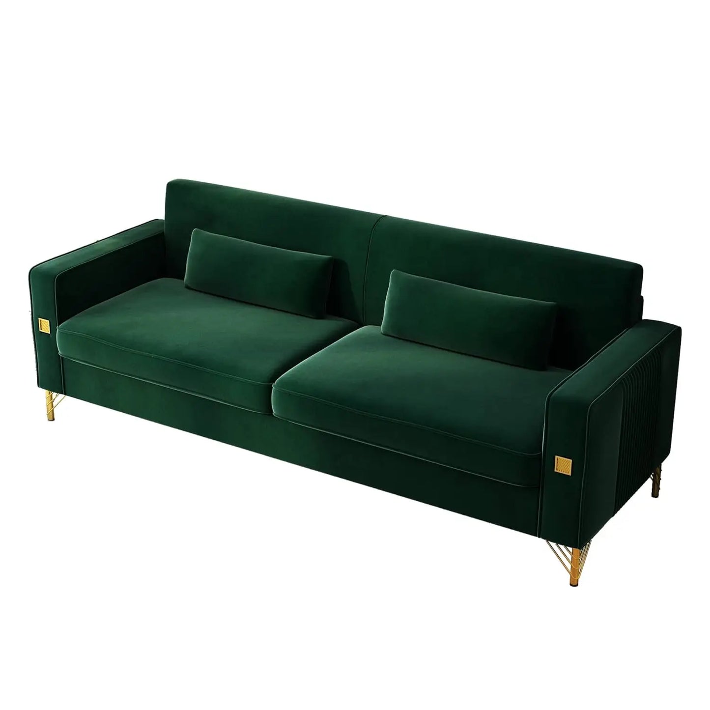 85.63" Velvet Sofa,Modern Loveseat Couch with Pillows Set of 2 for Living Room,Bedroom  6 different colors