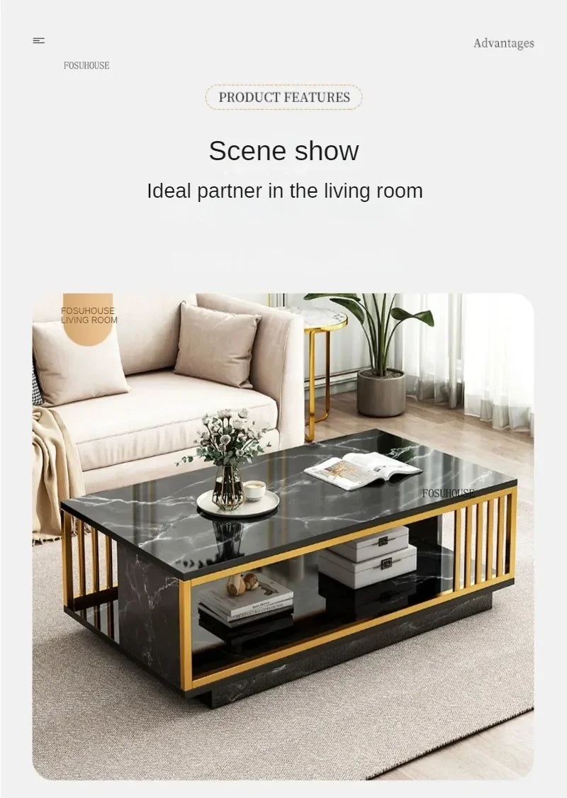 Italian Coffee Table Minimalist Square Nordic Tea  Table Living Room Furniture
