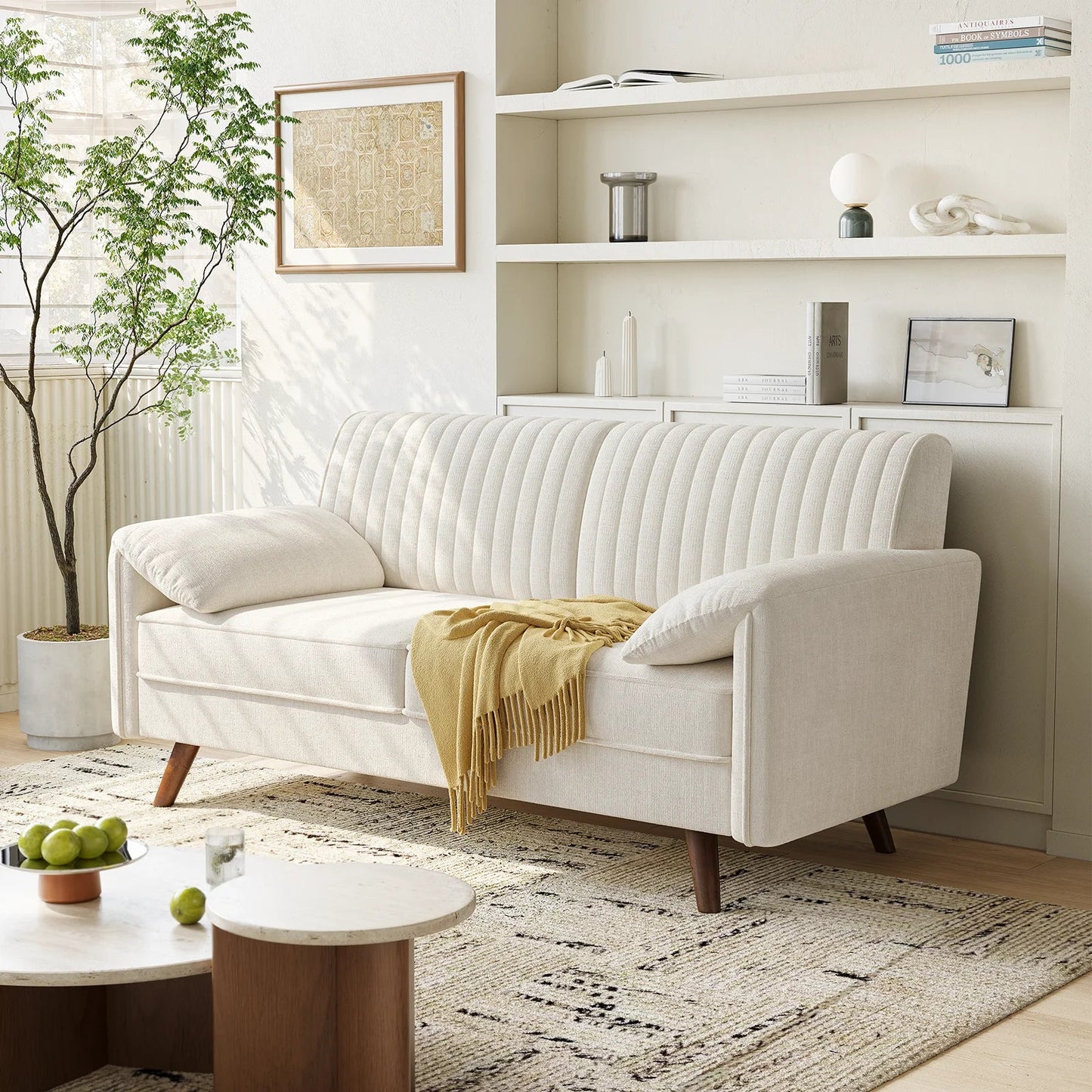 64.5" Loveseat Sofa, Chenille Loveseat, Small Couch for Living Room,  Love Seat