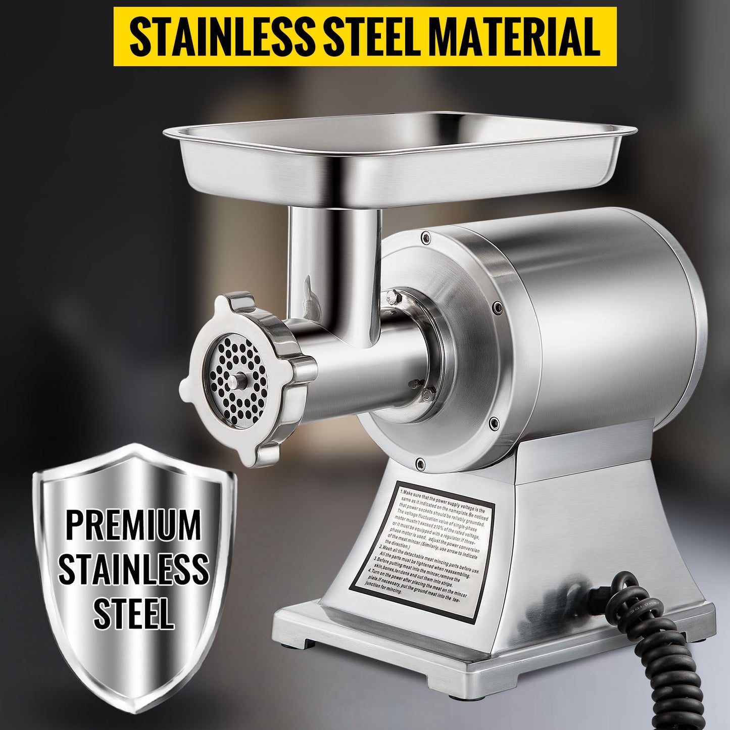 SucceBuy 250Kg/H Electric Meat Mincer Grinder Commercial Kitchen Chopper