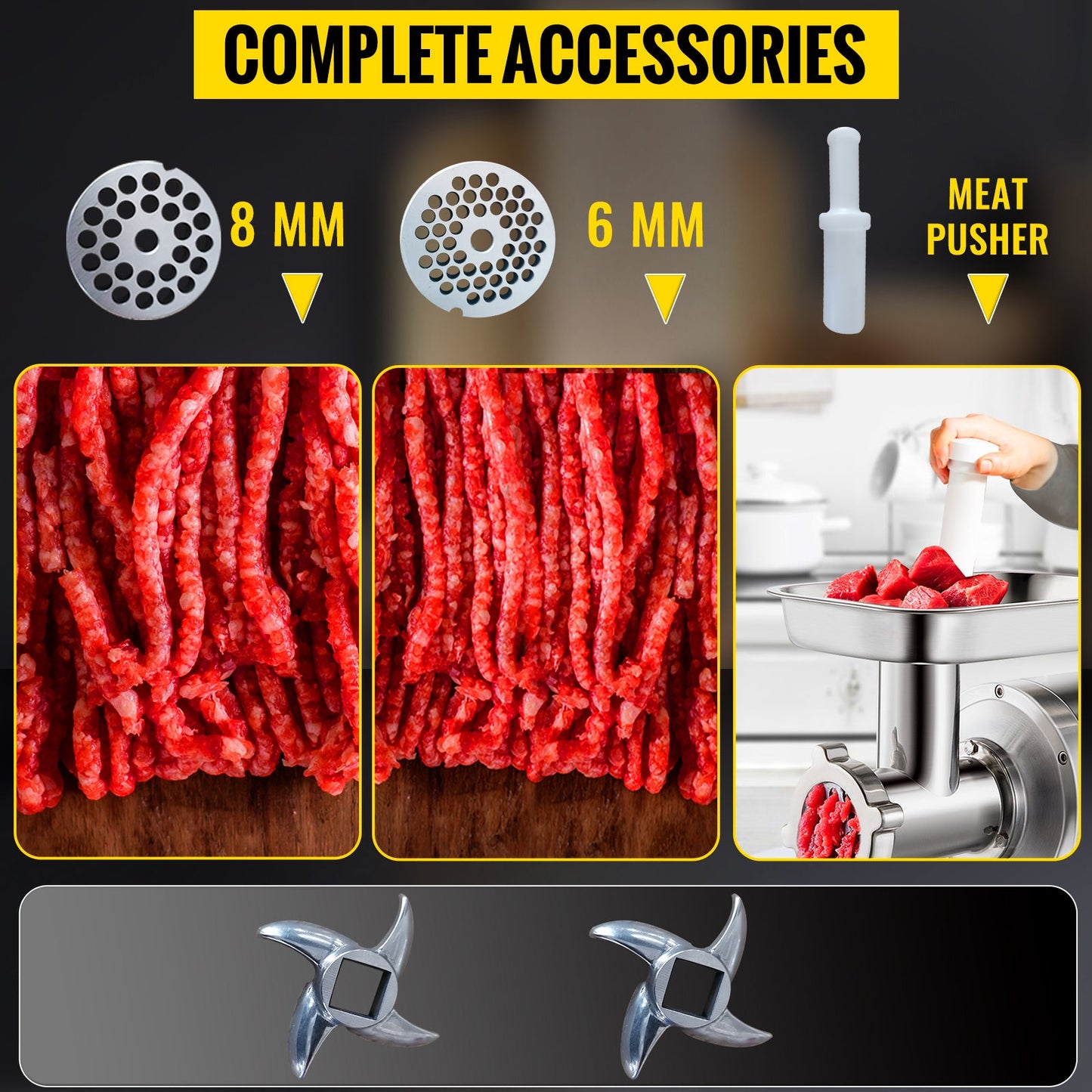 SucceBuy 250Kg/H Electric Meat Mincer Grinder Commercial Kitchen Chopper