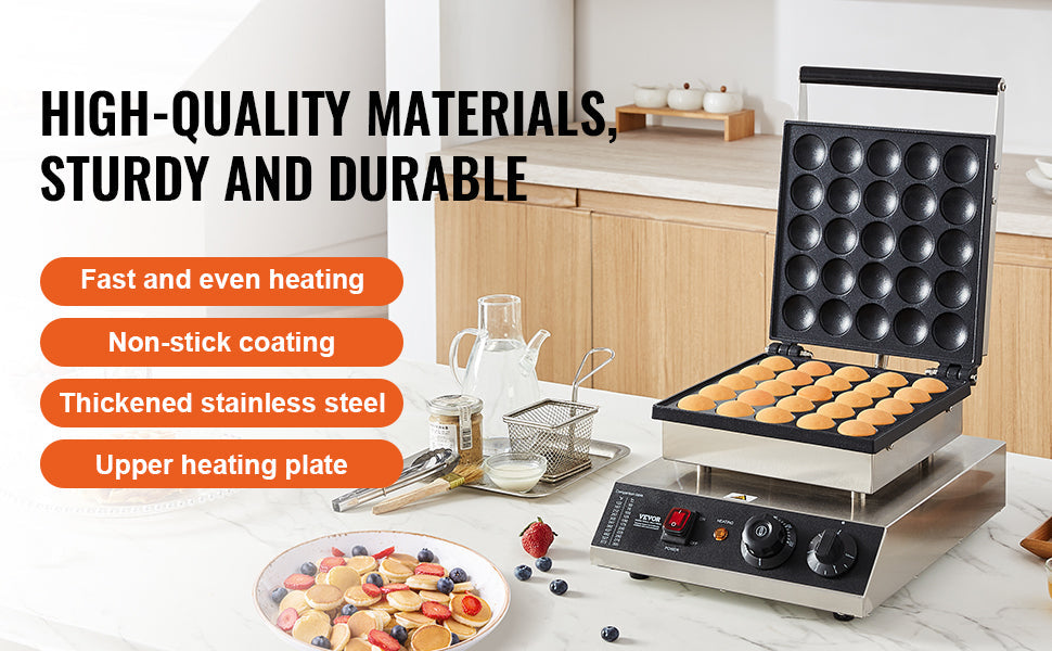 SucceBuy Electric Waffle Maker 25PCS Mini Dutch Pancake Maker Kitchen Home Appliance