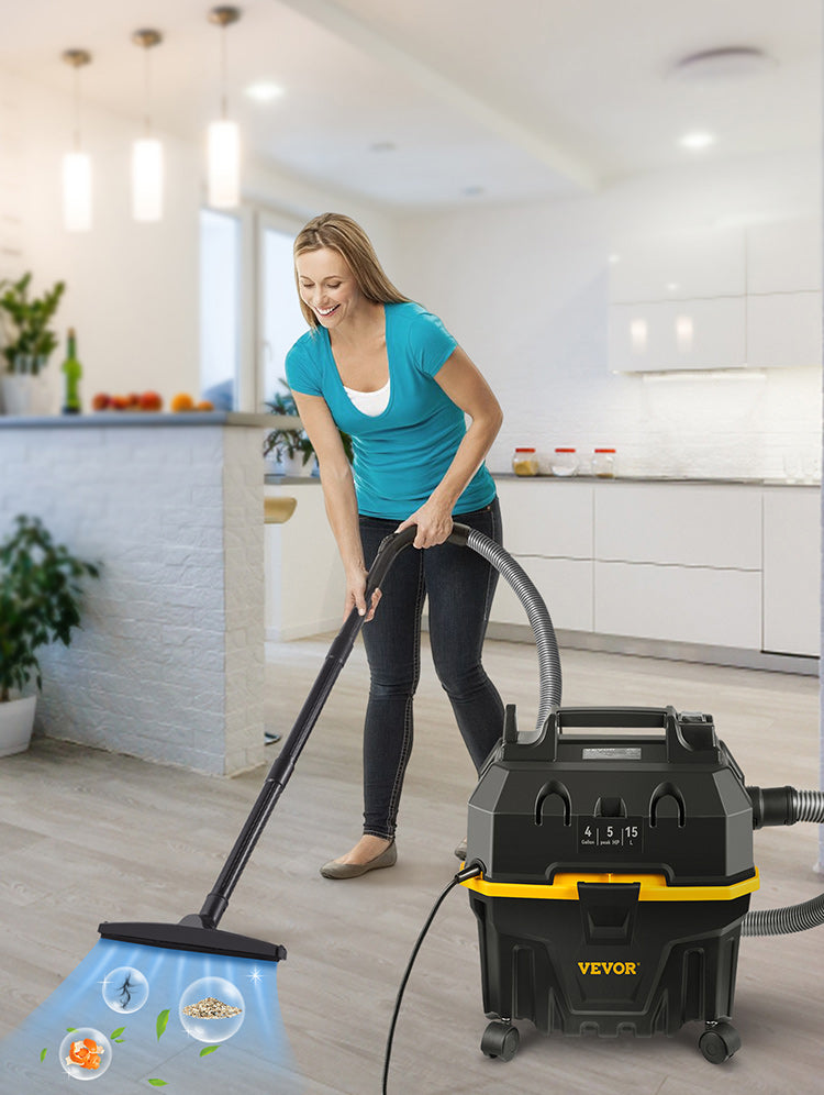 SucceBuy Portable Wet and Dry Vacuum Cleaner 15L 1200W Power Strong Suction Vacuum Cleaner & Air Blower